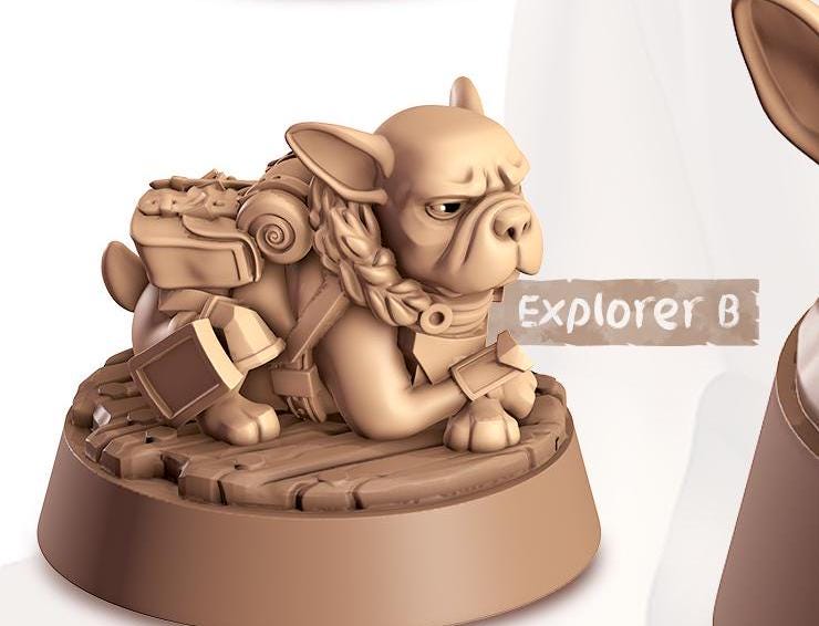 French Bulldog Companion | Cast n Play | Companions | NPCs | RESIN | Fantasy | Horror | RPG | Gaming | Miniature | Character Pet Companion