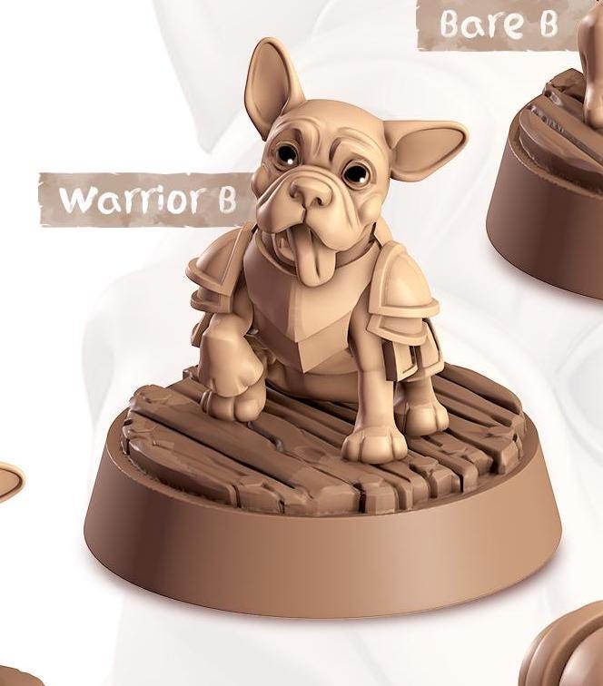 French Bulldog Companion | Cast n Play | Companions | NPCs | RESIN | Fantasy | Horror | RPG | Gaming | Miniature | Character Pet Companion