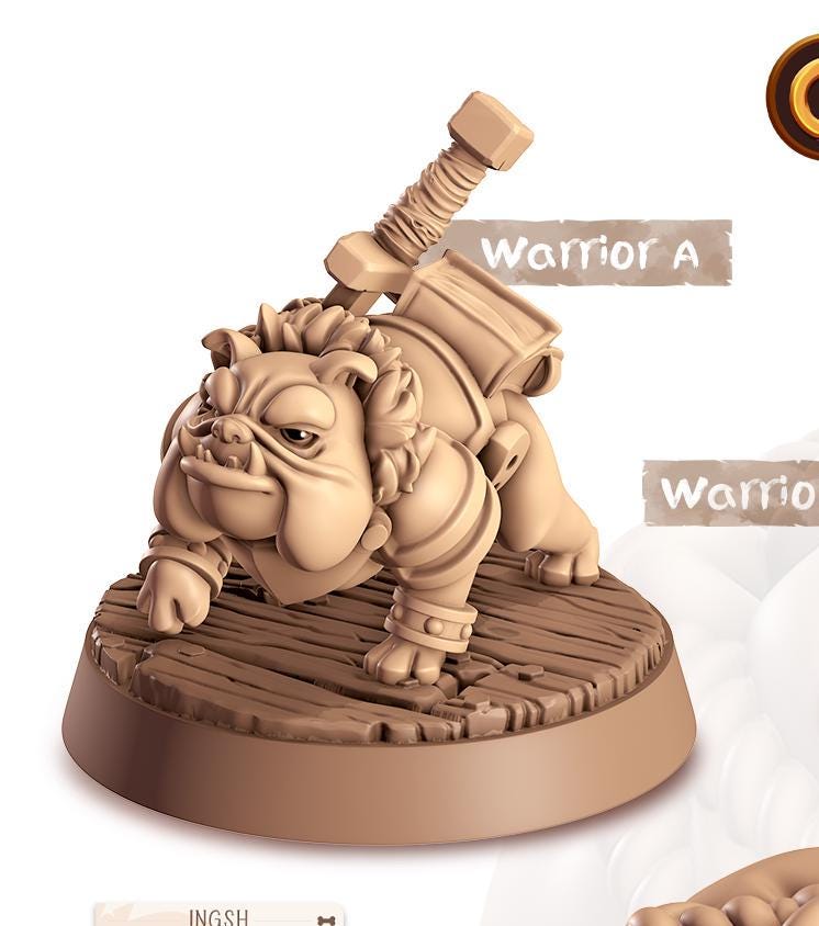 English Bulldog Companion | Cast n Play | Companions | NPCs | RESIN | Fantasy | Horror | RPG | Gaming | Miniature | Character Pet Companion