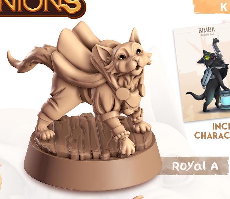 Bombay Cat Companion | Cast n Play | Companions | NPCs | RESIN | Fantasy | Horror | RPG | Gaming | Miniature | Character Pet Companion