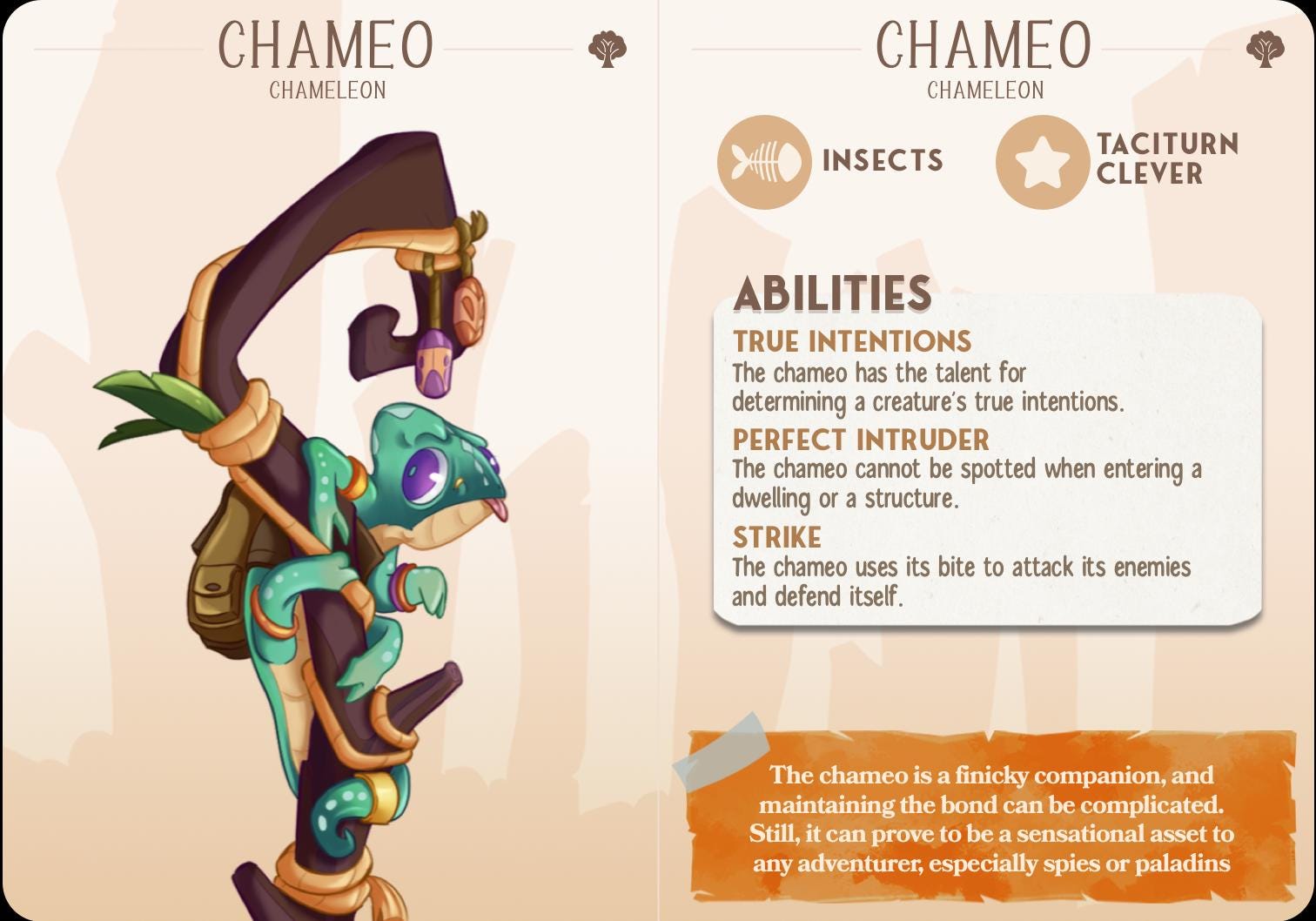 The Chameleon Companion | Cast n Play | Companions | NPCs | RESIN | Fantasy | Horror | RPG | Gaming | Miniature | Character Pet Companion