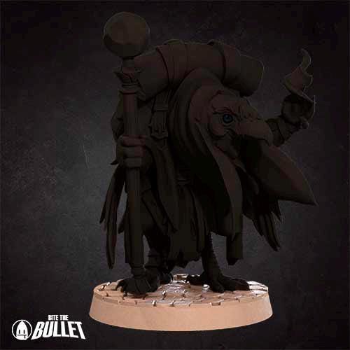 Crowfolk Warlock | Bite the Bullet | Grove Haven | RESIN | Fantasy | DnD | RPG | Tabletop | Miniature | Animorphs Character Model