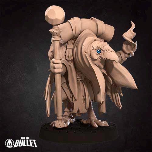 Crowfolk Warlock | Bite the Bullet | Grove Haven | RESIN | Fantasy | DnD | RPG | Tabletop | Miniature | Animorphs Character Model