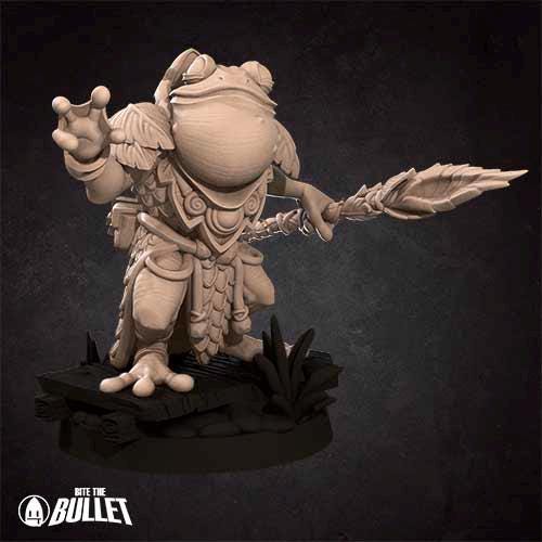 Frogfolk Monk | Bite the Bullet | Grove Haven | RESIN | Fantasy | DnD | RPG | Tabletop | Miniature | Animorphs Character Model