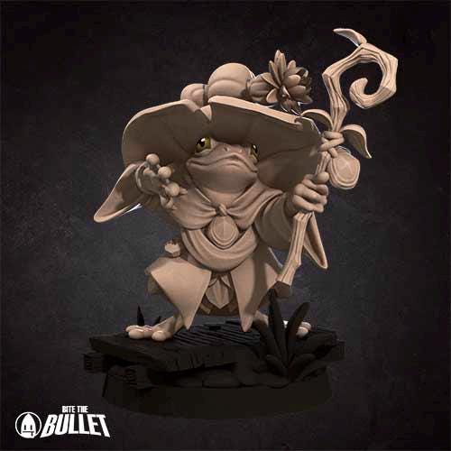Frogfolk Wizard | Bite the Bullet | Grove Haven | RESIN | Fantasy | DnD | RPG | Tabletop | Miniature | Animorphs Character Model