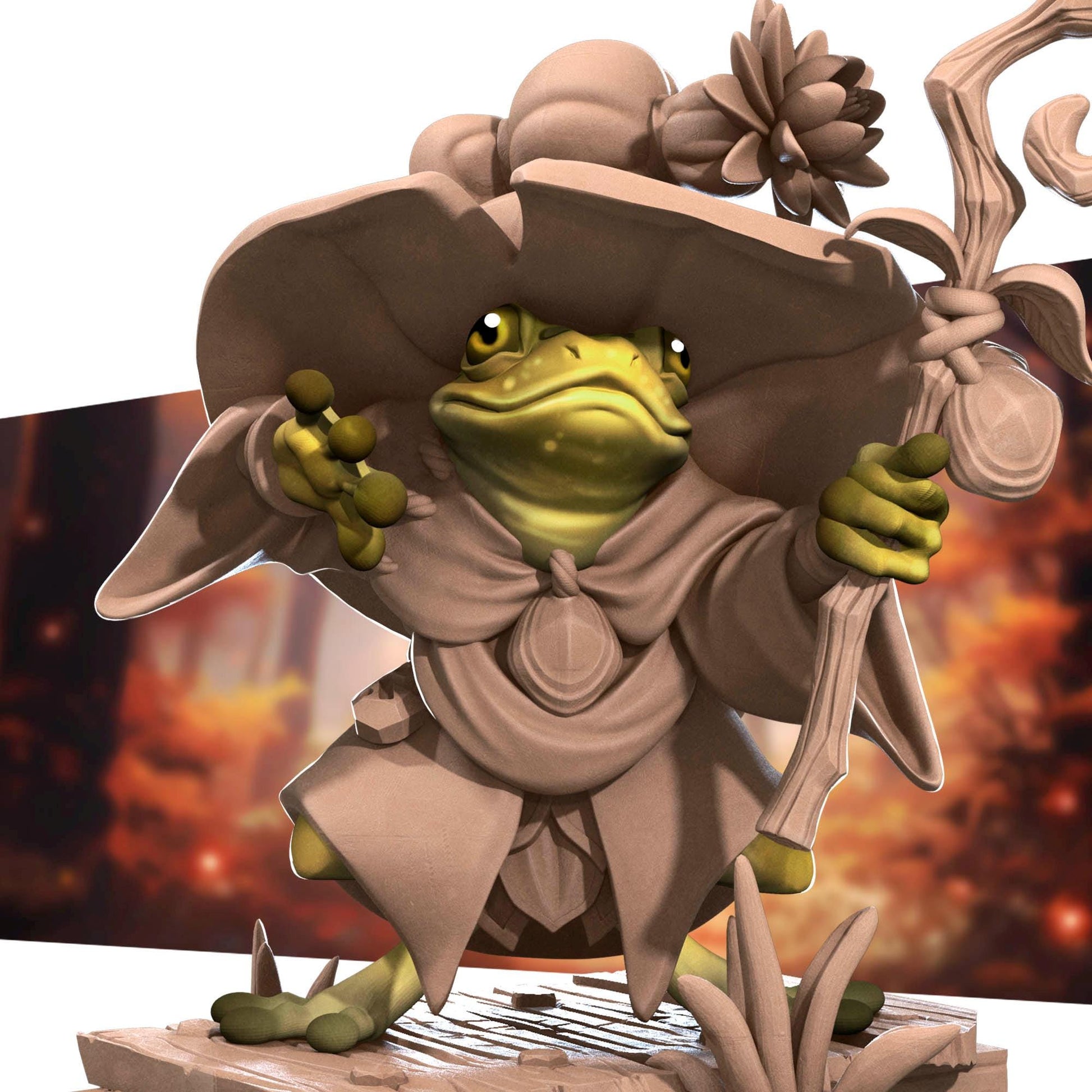 Frogfolk Wizard | Bite the Bullet | Grove Haven | RESIN | Fantasy | DnD | RPG | Tabletop | Miniature | Animorphs Character Model
