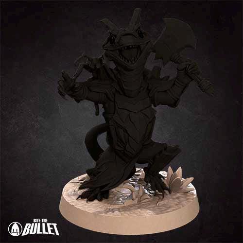 Lizardfolk Barbarian | Bite the Bullet | Grove Haven | RESIN | Fantasy | DnD | RPG | Tabletop | Miniature | Animorphs Character Model