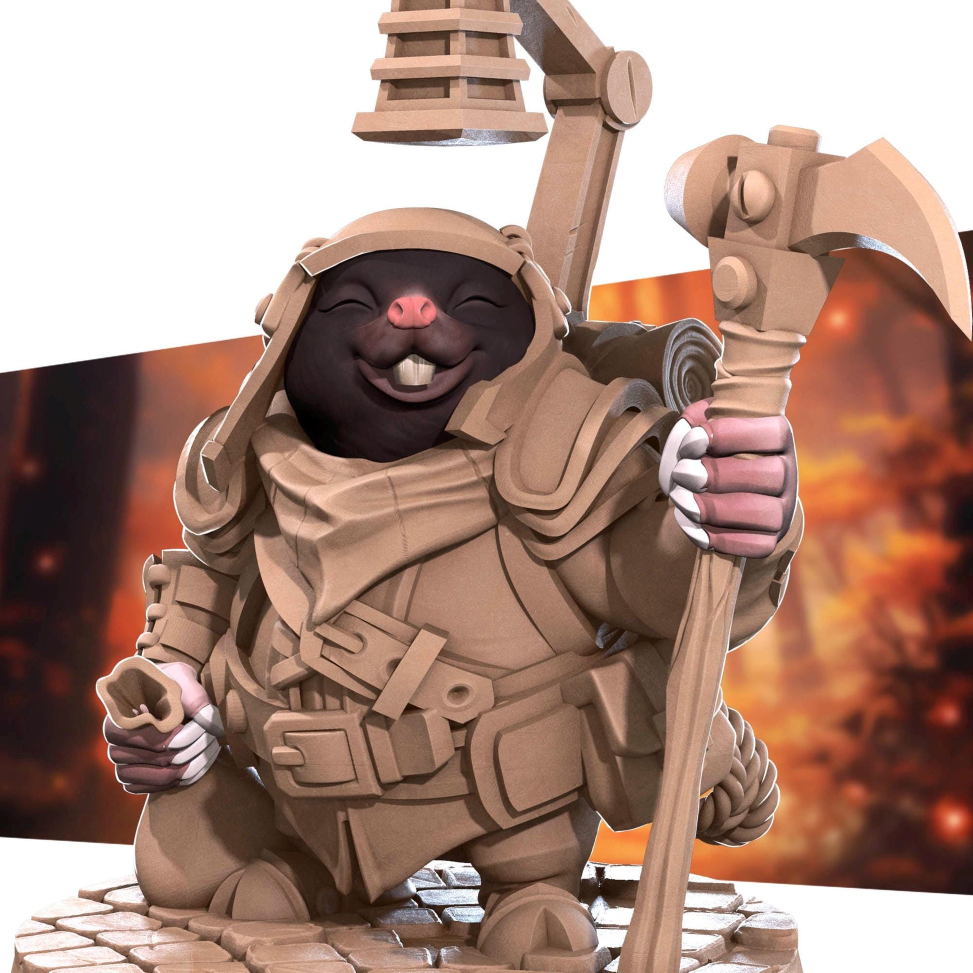 Molefolk Artificer | Bite the Bullet | Grove Haven | RESIN | Fantasy | DnD | RPG | Tabletop | Miniature | Animorphs Character Model