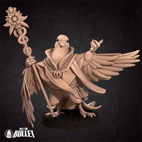 Pidgeonfolk Cleric | Bite the Bullet | Grove Haven | RESIN | Fantasy | DnD | RPG | Tabletop | Miniature | Animorphs Character Model