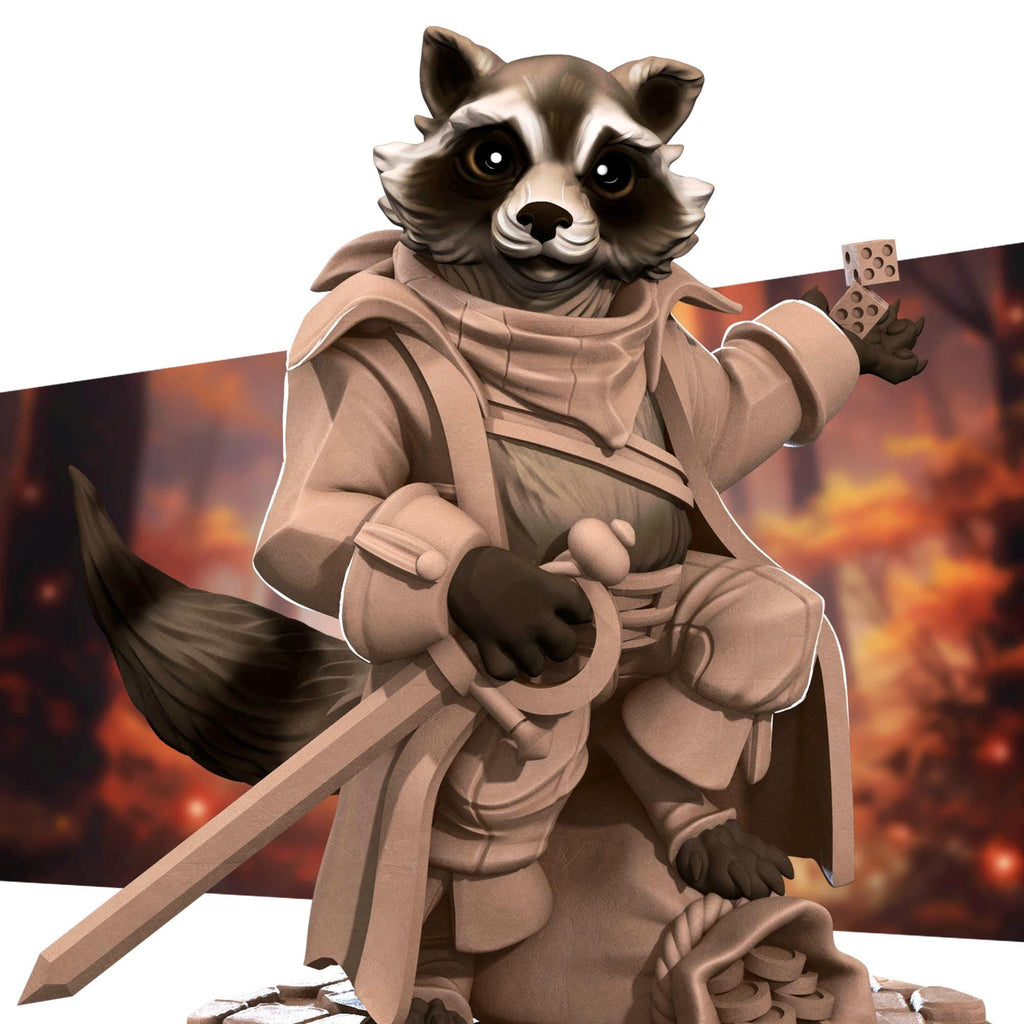 Raccoonfolk Thief | Bite the Bullet | Grove Haven | RESIN | Fantasy | DnD | RPG | Tabletop | Miniature | Animorphs Character Model