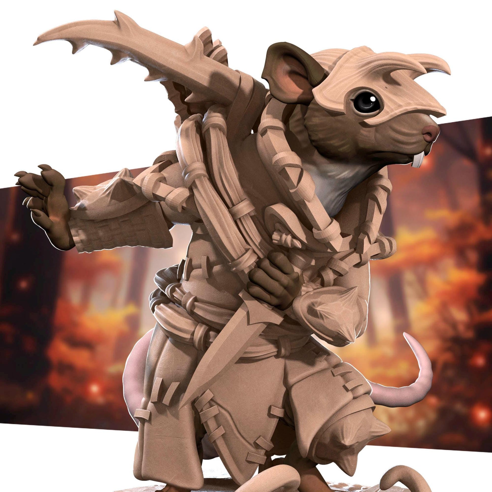 Ratfolk Hunter | Bite the Bullet | Grove Haven | RESIN | Fantasy | DnD | RPG | Tabletop | Miniature | Animorphs Character Model