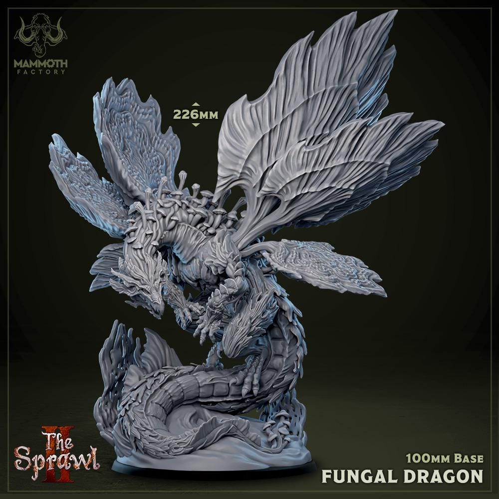 Fungal Dragon | Mammoth Factory | The Sprawl Vol 2 | RESIN | Fantasy | DnD | RPG | Tabletop | Miniature | Dragon | Fey Dragon