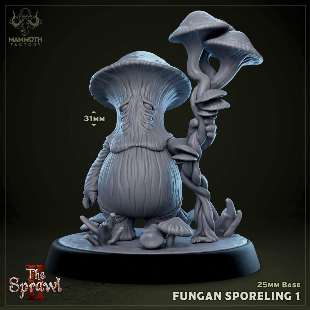 Fungan Sporelings | Mammoth Factory | The Sprawl Vol 2 | RESIN | Fantasy | DnD | RPG | Tabletop | Miniature | Myconid