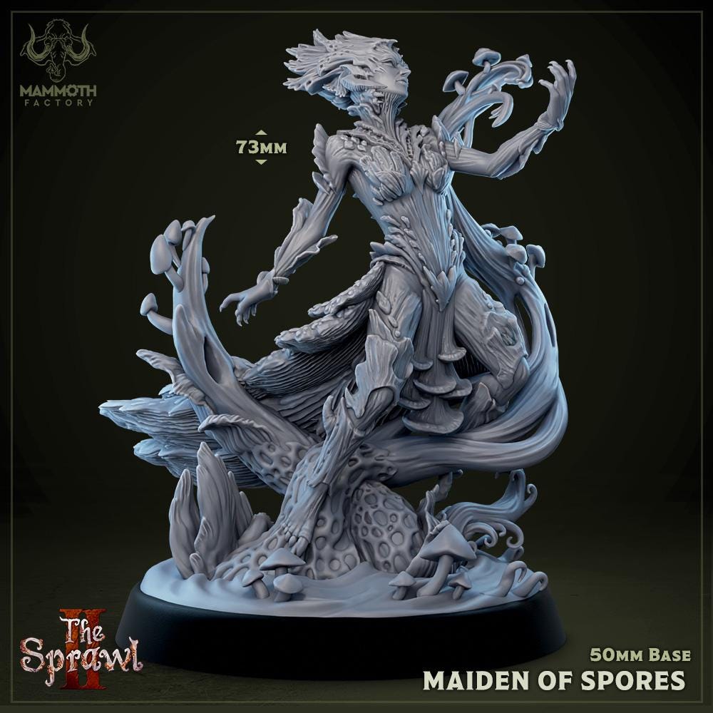 Maiden of Spores | Mammoth Factory | The Sprawl Vol 2 | RESIN | Fantasy | DnD | RPG | Tabletop | Gaming | Myconid | Fey | Myconid Queen