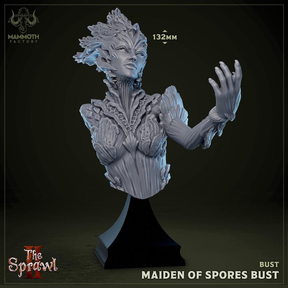Maiden of Spores | Mammoth Factory | The Sprawl Vol 2 | RESIN | Fantasy | DnD | RPG | Tabletop | Gaming | Myconid | Fey | Myconid Queen
