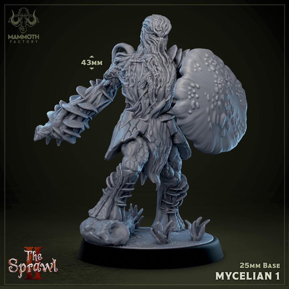 Mycelians | Mammoth Factory | The Sprawl Vol 2 | RESIN | Fantasy | DnD | RPG | Tabletop | Gaming | Myconid | Fey Creature