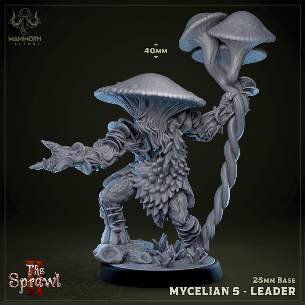 Mycelians | Mammoth Factory | The Sprawl Vol 2 | RESIN | Fantasy | DnD | RPG | Tabletop | Gaming | Myconid | Fey Creature