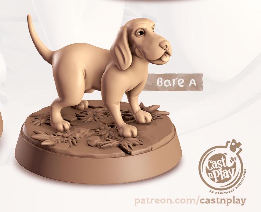 Beagle Companion | Cast n Play | Companions | NPCs | RESIN | Fantasy | Horror | RPG | Gaming | Miniature | Character Pet Companion