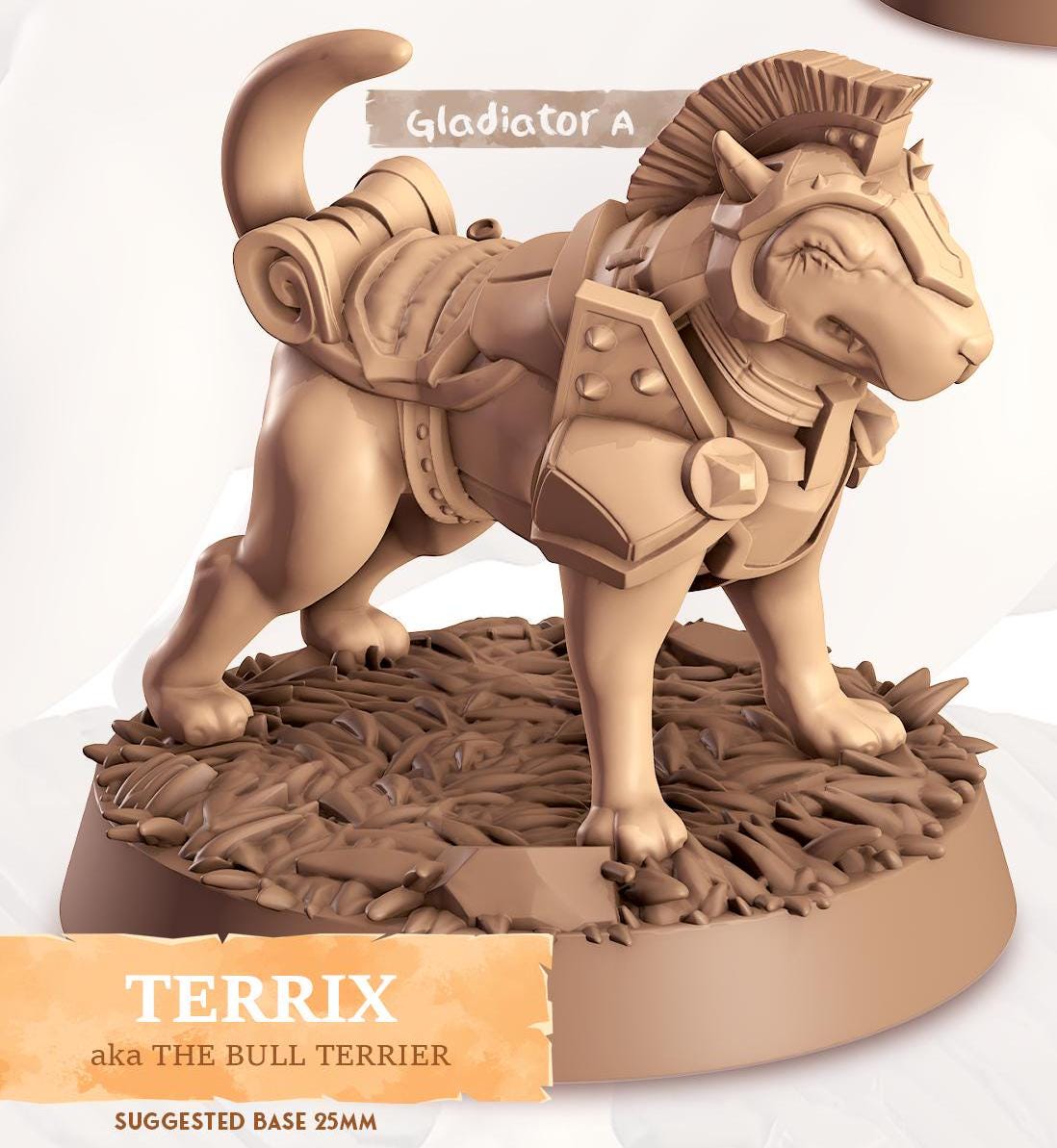 Bull Terrier Companion | Cast n Play | Companions | NPCs | RESIN | Fantasy | Horror | RPG | Gaming | Miniature | Character Pet Companion