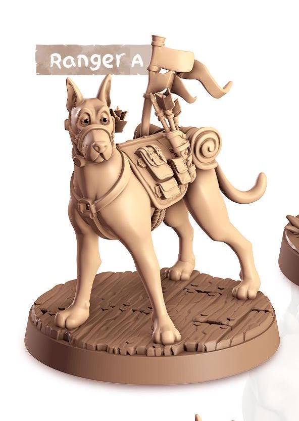 Great Dane Companion | Cast n Play | Companions | NPCs | RESIN | Fantasy | Horror | RPG | Gaming | Miniature | Character Pet Companion