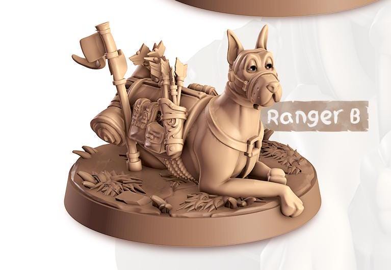 Great Dane Companion | Cast n Play | Companions | NPCs | RESIN | Fantasy | Horror | RPG | Gaming | Miniature | Character Pet Companion