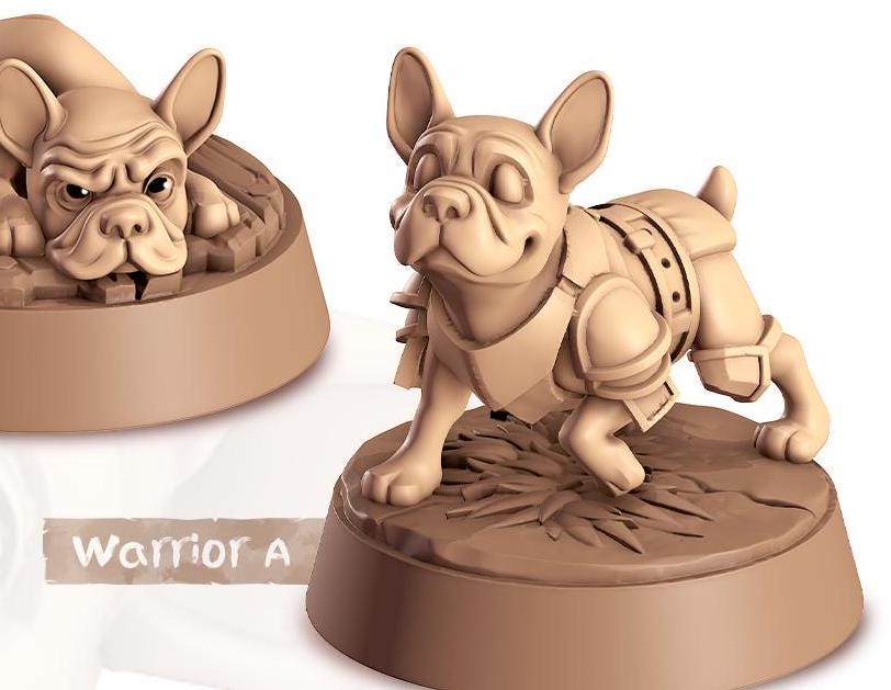 French Bulldog Companion | Cast n Play | Companions | NPCs | RESIN | Fantasy | Horror | RPG | Gaming | Miniature | Character Pet Companion