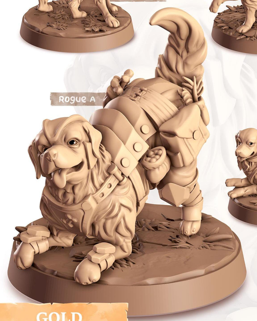 Golden Retriever Companion | Cast n Play | Companions | NPCs | RESIN | Fantasy | Horror | RPG | Gaming | Miniature | Character Pet Companion