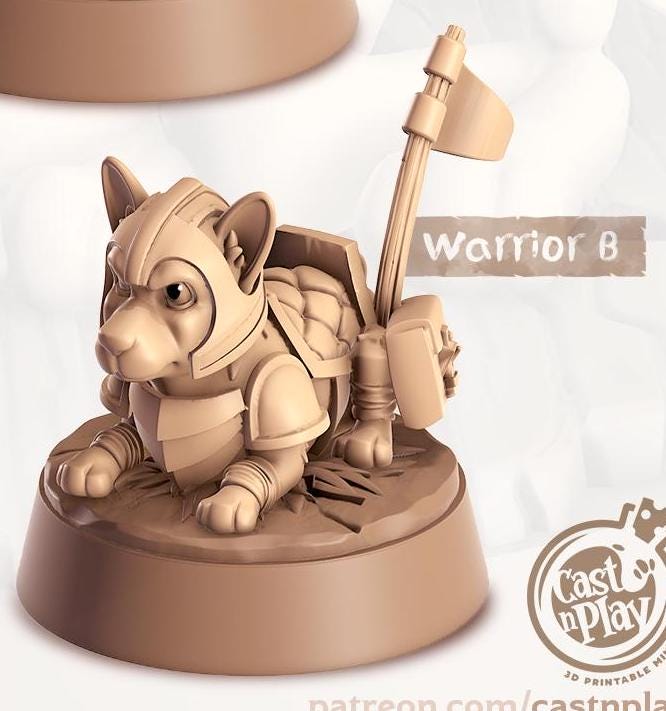 Corgi Companion | Cast n Play | Companions | NPCs | RESIN | Fantasy | Horror | RPG | Gaming | Miniature | Character Pet Companion