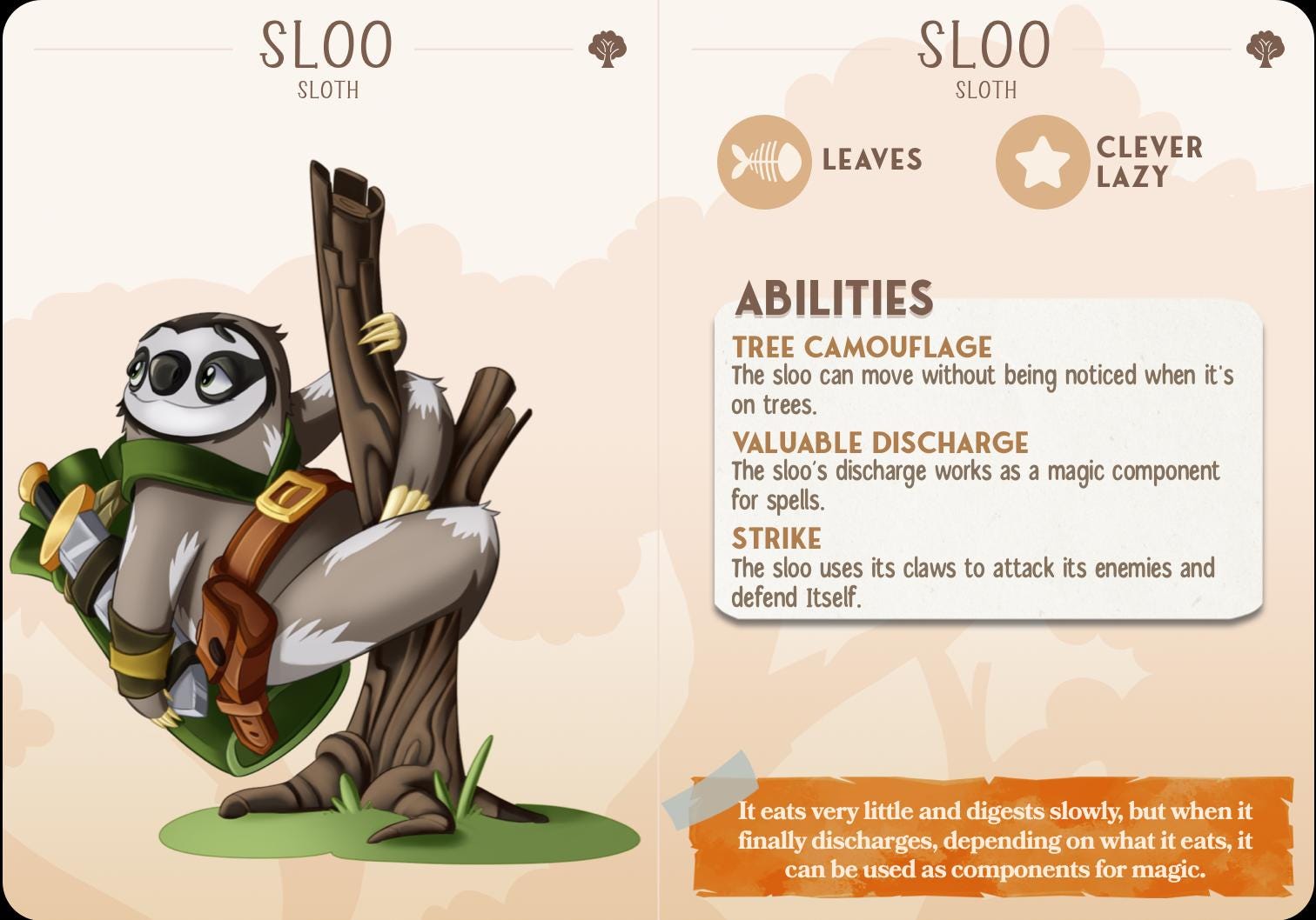 The Sloth Companion | Cast n Play | Companions | NPCs | RESIN | Fantasy | Horror | RPG | Gaming | Miniature | Character Pet Companion