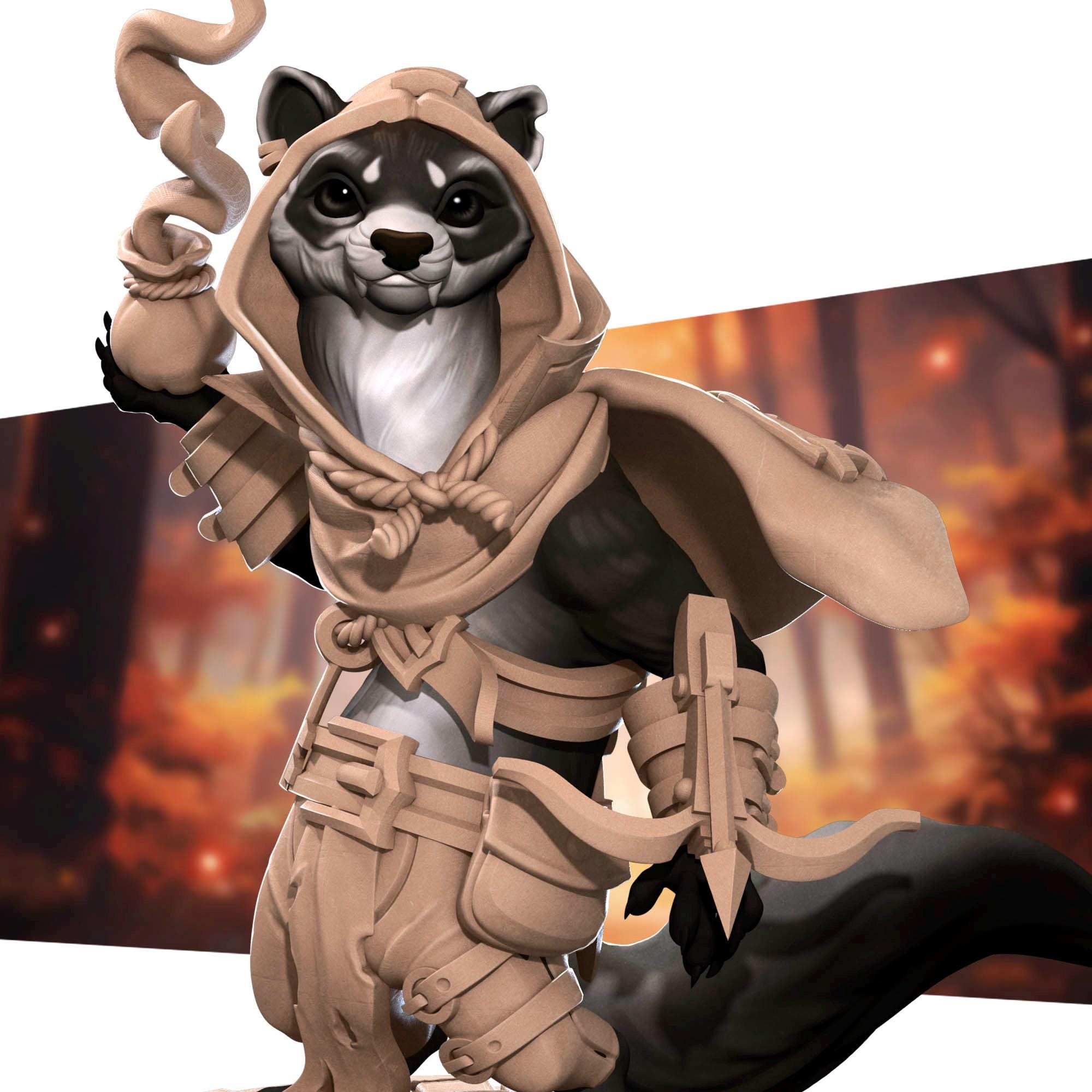 Ferretfolk Rogue | Bite the Bullet | Grove Haven | RESIN | Fantasy | DnD | RPG | Tabletop | Miniature | Animorphs Character Model