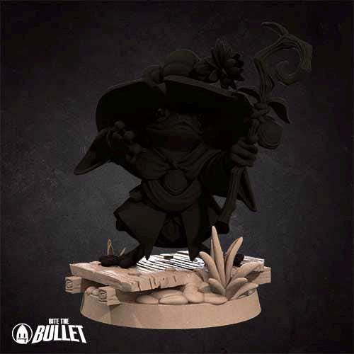 Frogfolk Wizard | Bite the Bullet | Grove Haven | RESIN | Fantasy | DnD | RPG | Tabletop | Miniature | Animorphs Character Model