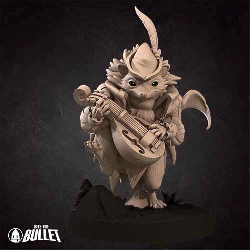 Hedgehogfolk Bard | Bite the Bullet | Grove Haven | RESIN | Fantasy | DnD | RPG | Tabletop | Miniature | Animorphs Character Model