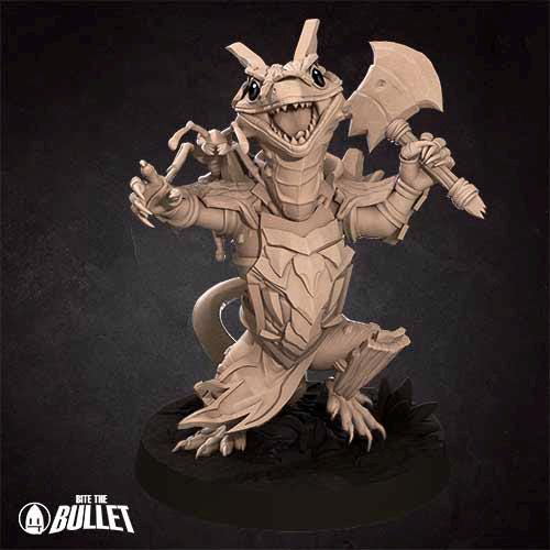 Lizardfolk Barbarian | Bite the Bullet | Grove Haven | RESIN | Fantasy | DnD | RPG | Tabletop | Miniature | Animorphs Character Model