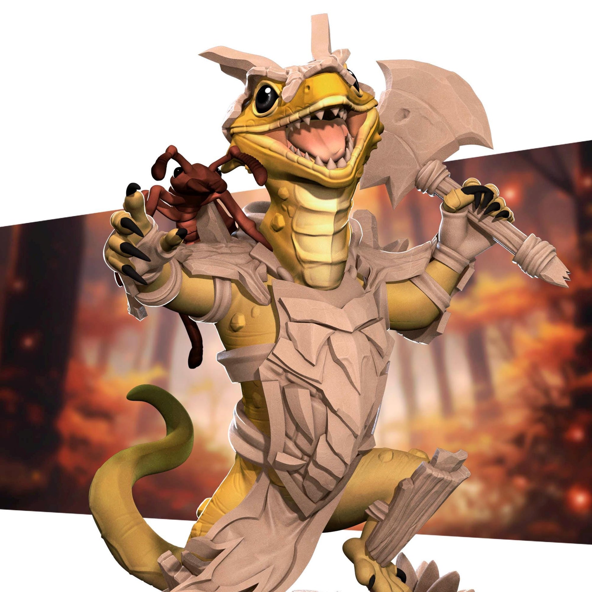 Lizardfolk Barbarian | Bite the Bullet | Grove Haven | RESIN | Fantasy | DnD | RPG | Tabletop | Miniature | Animorphs Character Model