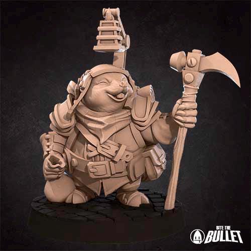 Molefolk Artificer | Bite the Bullet | Grove Haven | RESIN | Fantasy | DnD | RPG | Tabletop | Miniature | Animorphs Character Model