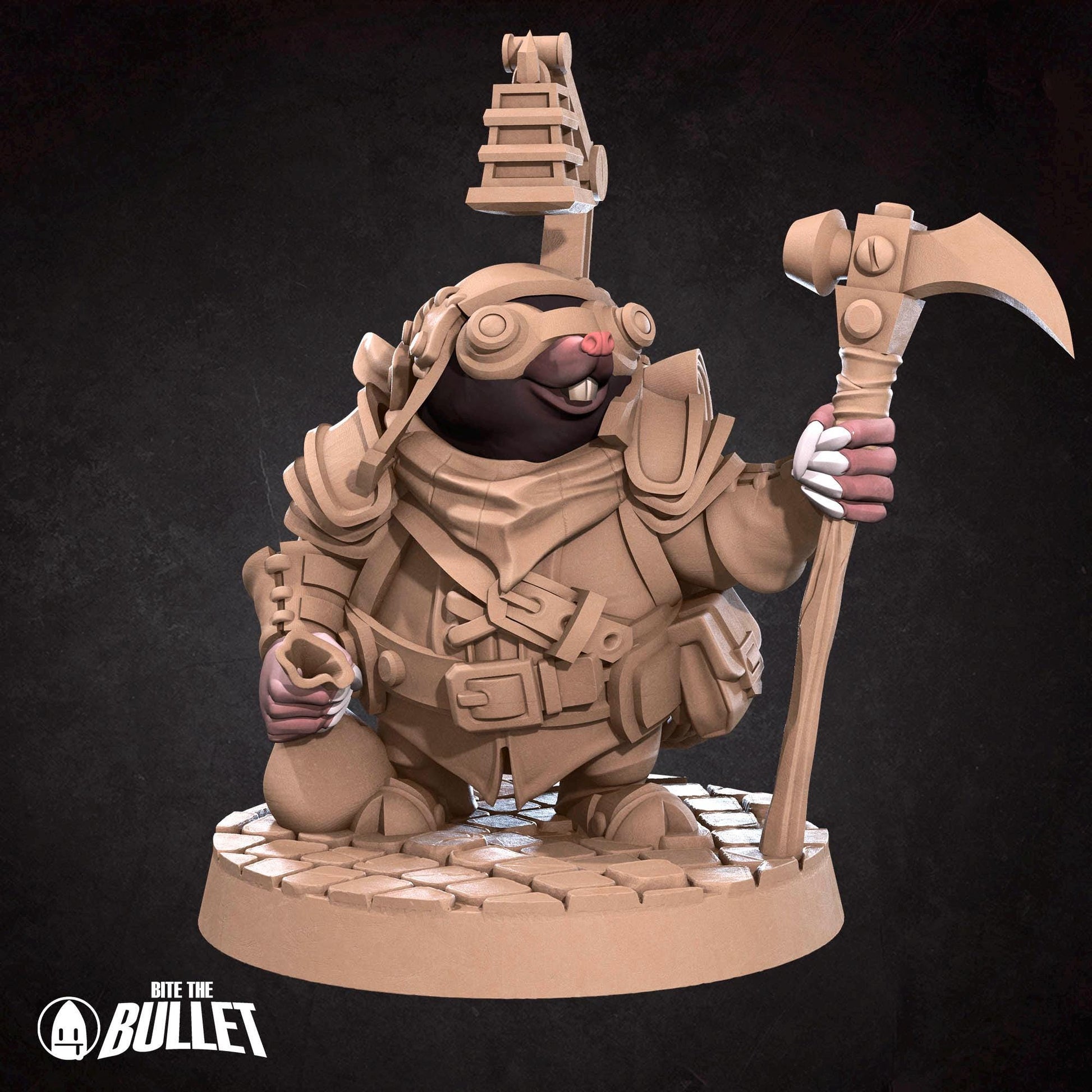 Molefolk Artificer | Bite the Bullet | Grove Haven | RESIN | Fantasy | DnD | RPG | Tabletop | Miniature | Animorphs Character Model