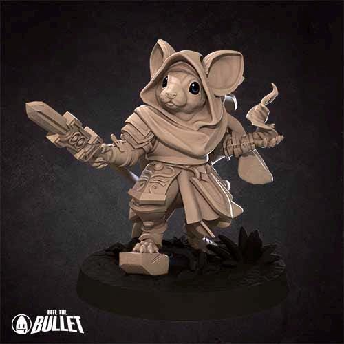 Mousefolk Cleric | Bite the Bullet | Grove Haven | RESIN | Fantasy | DnD | RPG | Tabletop | Miniature | Animorphs Character Model