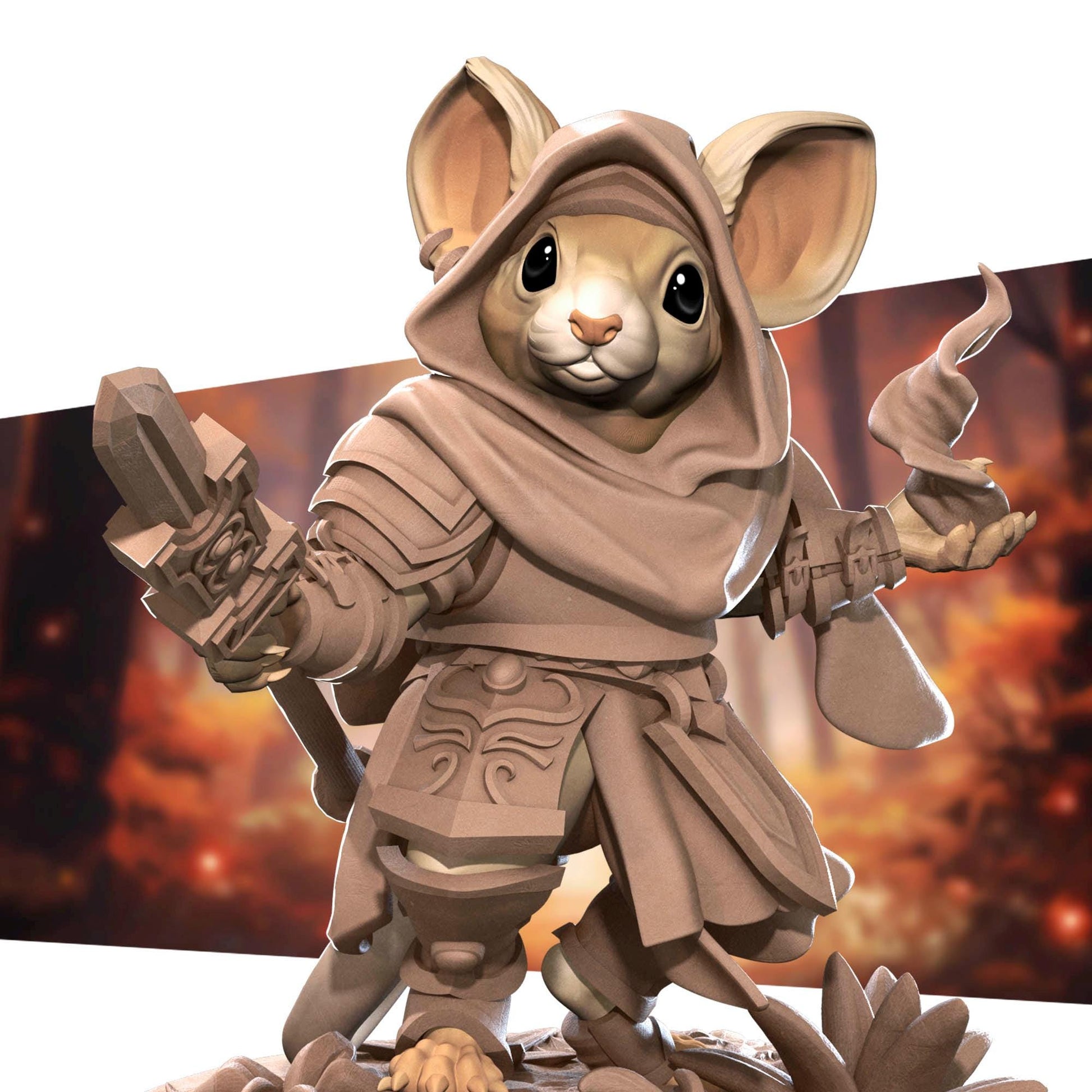 Mousefolk Cleric | Bite the Bullet | Grove Haven | RESIN | Fantasy | DnD | RPG | Tabletop | Miniature | Animorphs Character Model