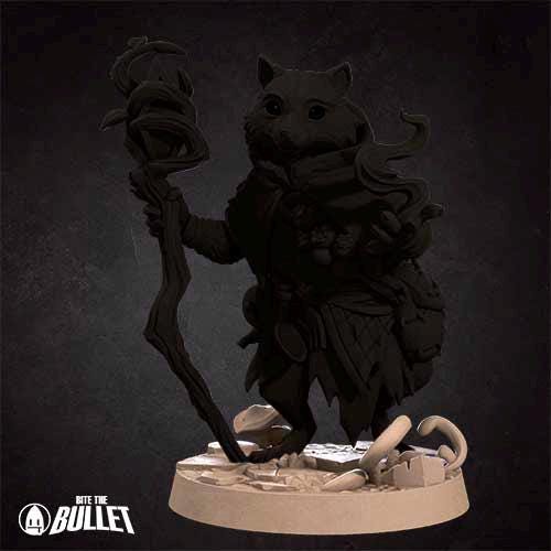 Raccoonfolk Druid | Bite the Bullet | Grove Haven | RESIN | Fantasy | DnD | RPG | Tabletop | Miniature | Animorphs Character Model