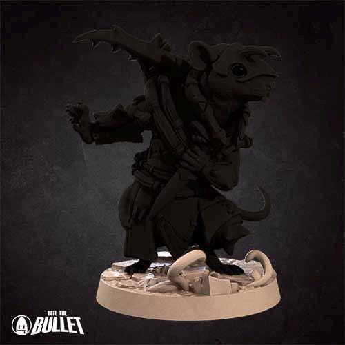 Ratfolk Hunter | Bite the Bullet | Grove Haven | RESIN | Fantasy | DnD | RPG | Tabletop | Miniature | Animorphs Character Model