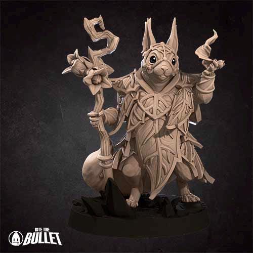 Squirrelfolk Sorceress | Bite the Bullet | Grove Haven | RESIN | Fantasy | DnD | RPG | Tabletop | Miniature | Animorphs Character Model