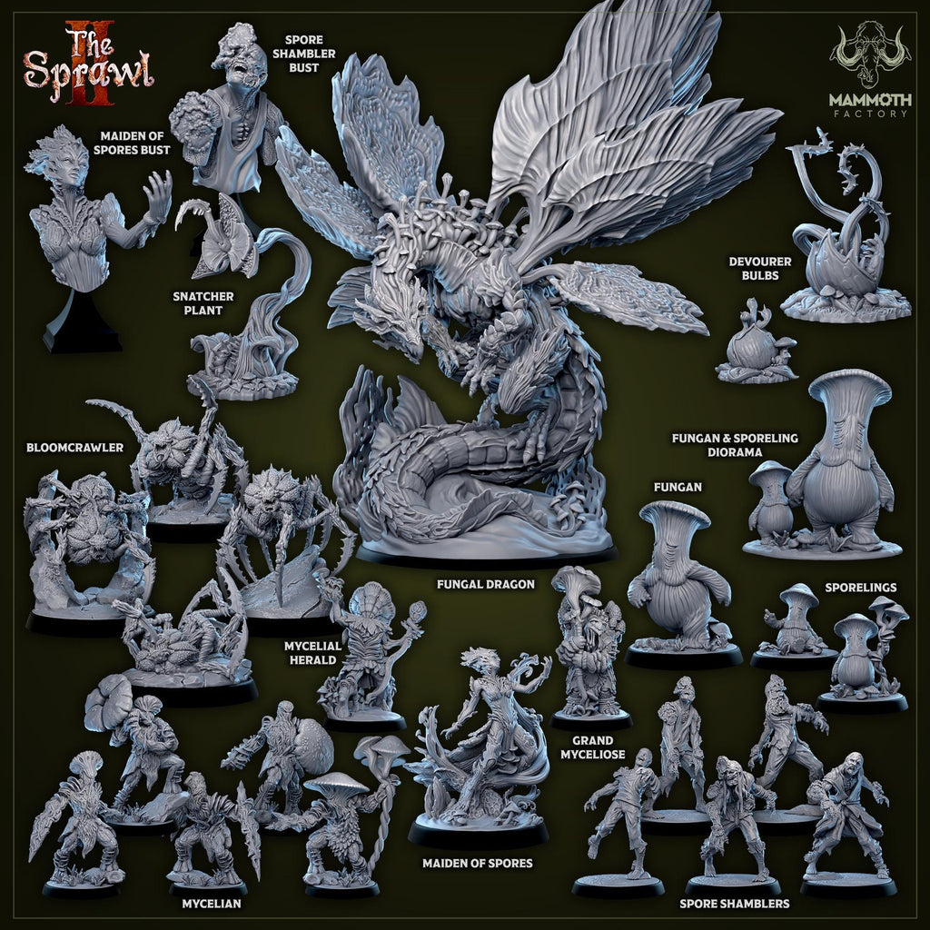 Fungal Dragon | Mammoth Factory | The Sprawl Vol 2 | RESIN | Fantasy | DnD | RPG | Tabletop | Miniature | Dragon | Fey Dragon