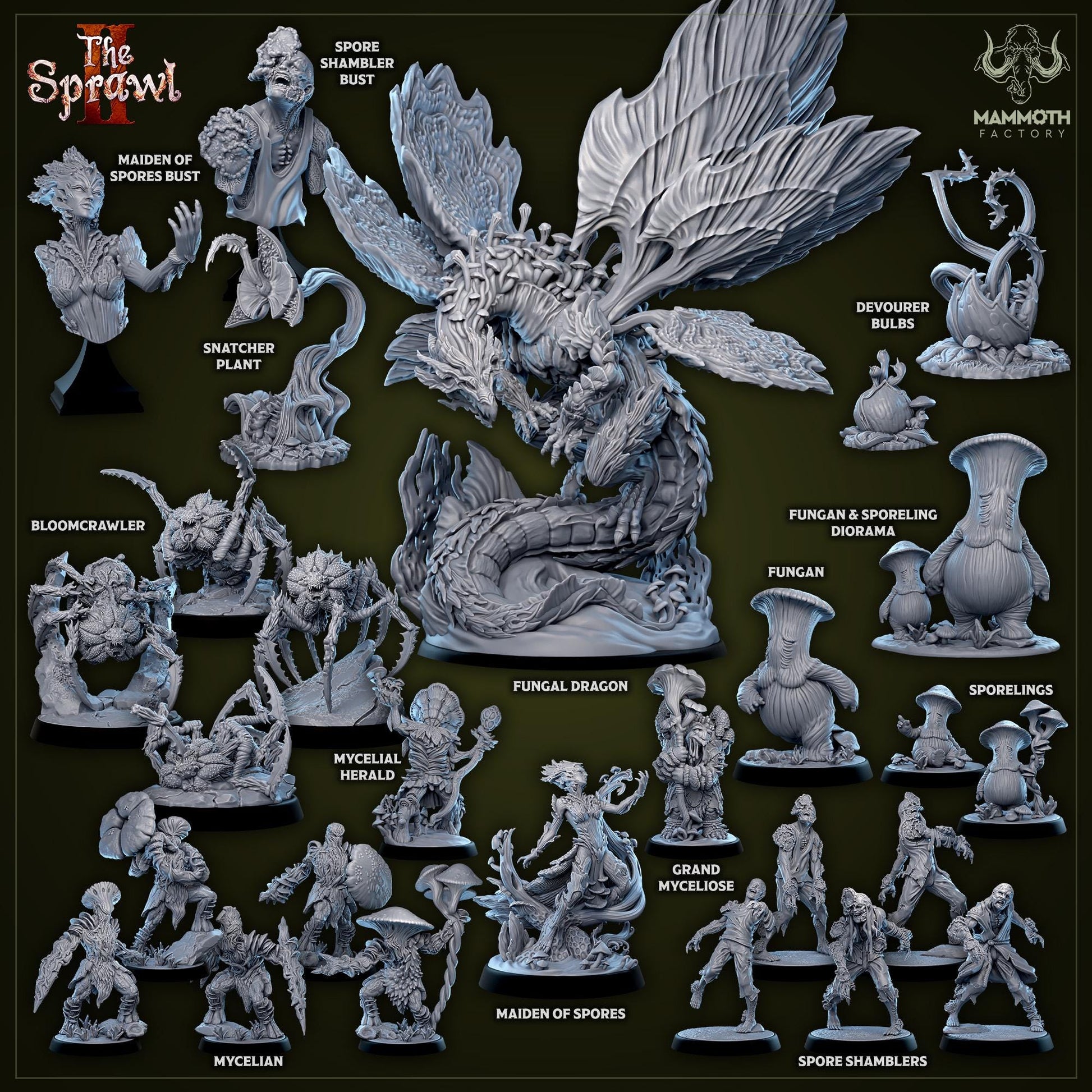 Grand Myceliose | Mammoth Factory | The Sprawl Vol 2 | RESIN | Fantasy | DnD | RPG | Tabletop | Gaming | Myconid | Fey Creature | Tortle