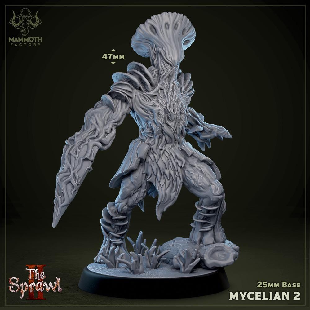 Mycelians | Mammoth Factory | The Sprawl Vol 2 | RESIN | Fantasy | DnD | RPG | Tabletop | Gaming | Myconid | Fey Creature