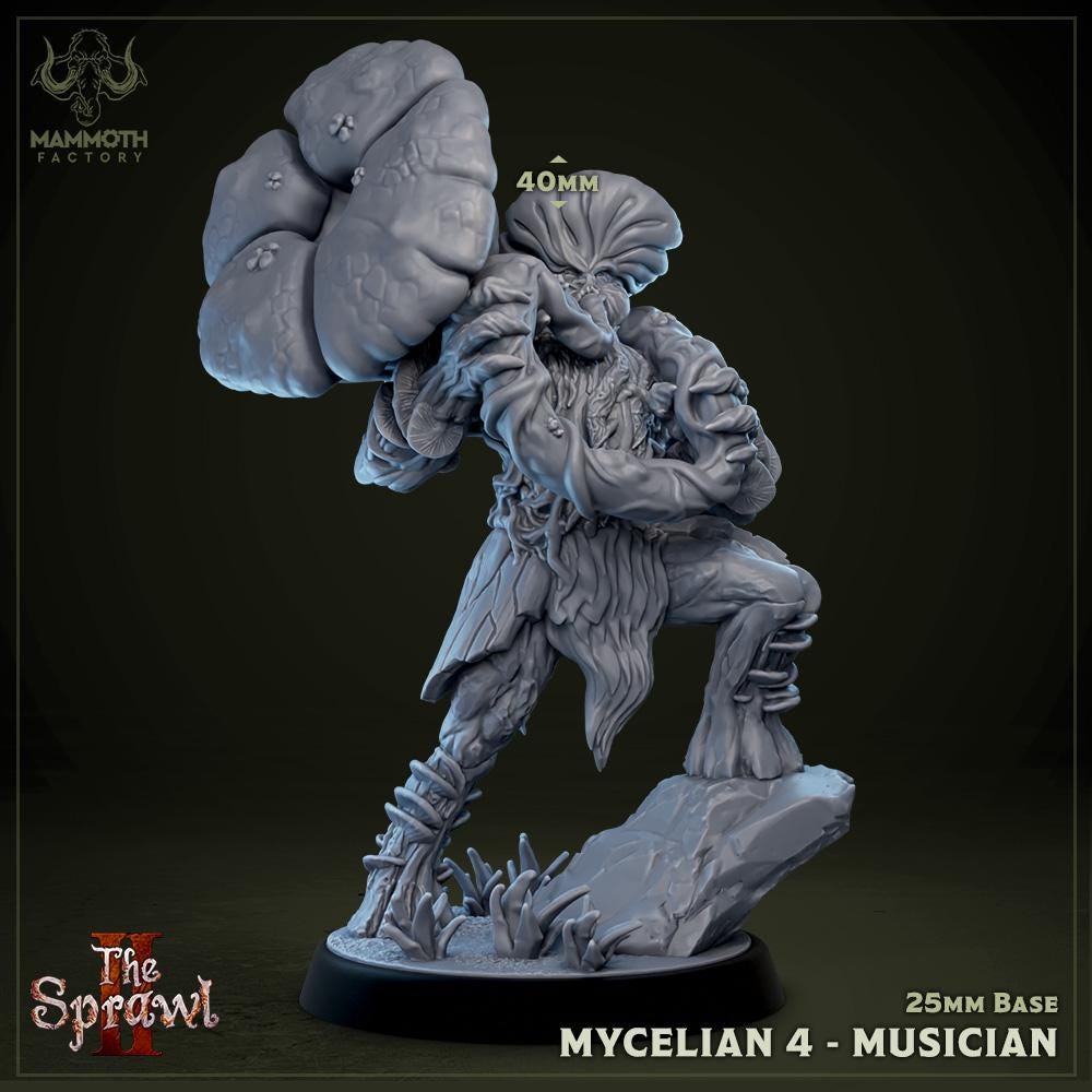 Mycelians | Mammoth Factory | The Sprawl Vol 2 | RESIN | Fantasy | DnD | RPG | Tabletop | Gaming | Myconid | Fey Creature
