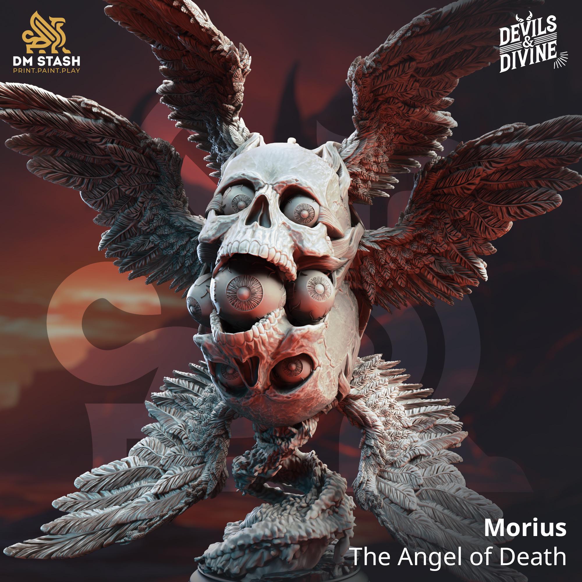 Morius - The Angel of Death | DM Stash | Devils & Divine | Fantasy | DnD | RPG| Gaming | Miniature | Demon Model | Skull