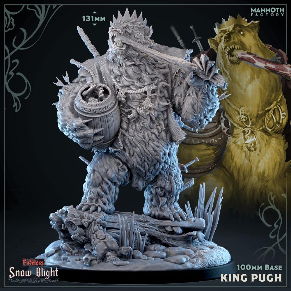 King Pugh | Mammoth Factory | Snow Blight | Fantasy | DnD | RPG | Tabletop | Gaming | Miniatures | BBEG