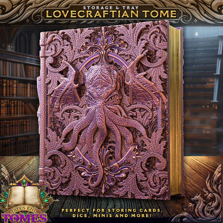 Lovecraftian Tome - Perfect for cards, dice, and minis | Fates End | Fantasy | DnD | RPG | Roleplay Gaming | MTG Magic Card Box | Gamer Gift