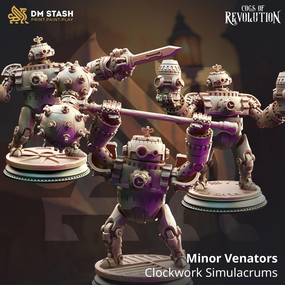 Minor Venators - Clockwork Simulacrums | DM Stash | Cogs of Revolution | Fantasy | DnD | RPG | Tabletop | Character Model