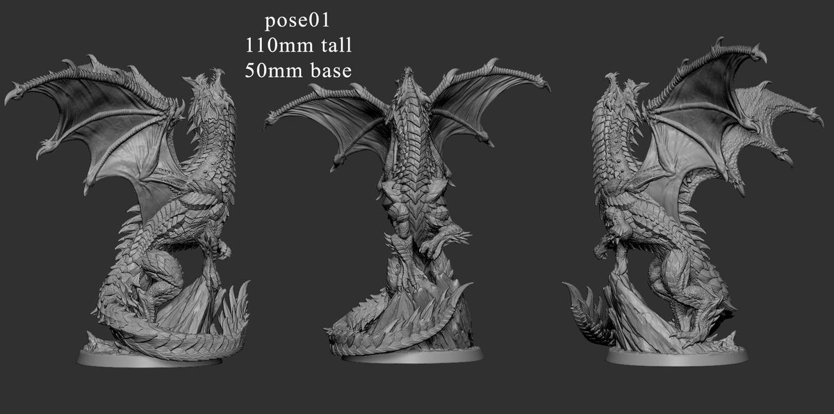 Adolescent Blue Dragon | Mini Monster Mayhem | Blue Dragon Badland | Fantasy | DnD | RPG | Tabletop | Gaming | Miniatures | Dragon